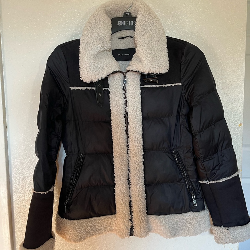 Black and Cream Puffer Jacket